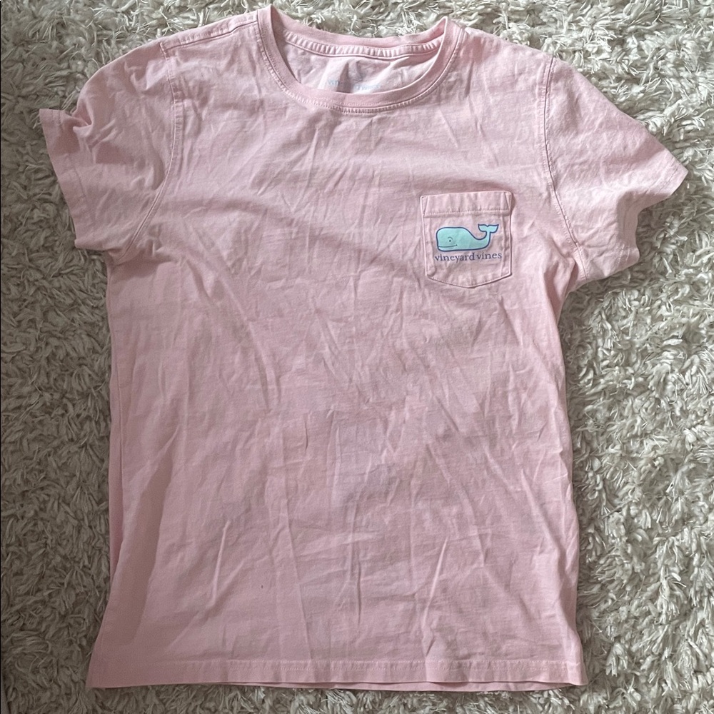 Vineyard Vines Kids Light Pink Tee with Whale Logo